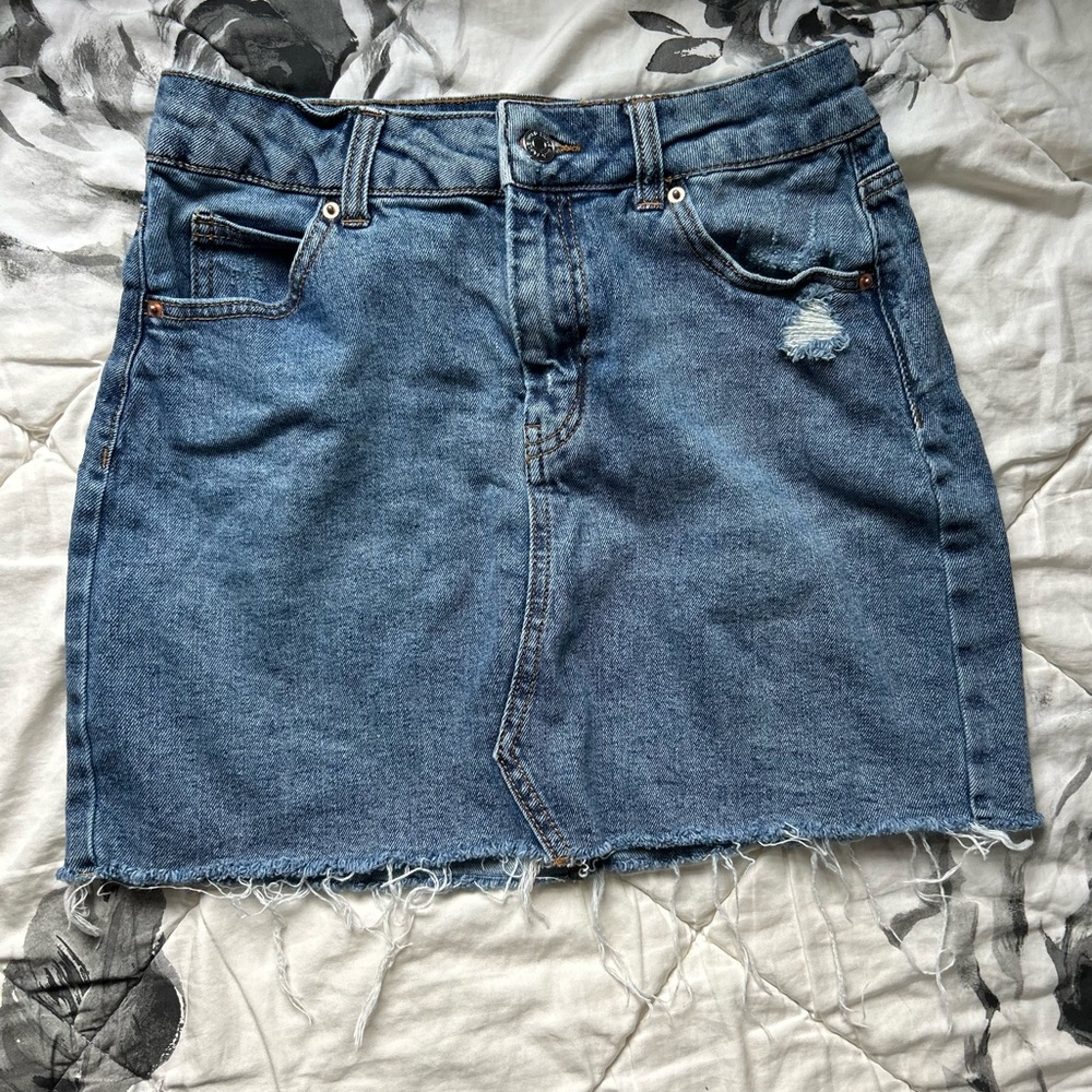 Wild Fable Distress Blue Jean Short Skirt